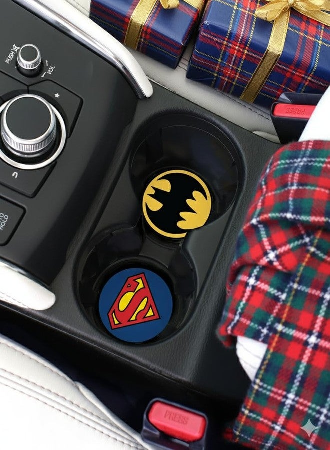 Elektroplate Officially Licensed DC Comics Justice League Symbols Automotive Ceramic Coasters (2.6" Diameter) | Universal Fit for Cars, Trucks, SUVs & More | Absorbent Non-Slip Durable | Set of 4 - Image 2